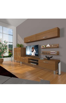 Decoraktiv Eko 6y Mdf Dvd Krom Ayaklı Tv Ünitesi Tv Sehpası Ceviz Decoraktiv Eko 6y Mdf Dvd Krom Ayaklı Tv Ünitesi Tv Sehpası Ceviz