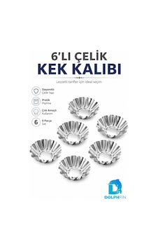 6 Lı Çelik Mini Kek Ve Tart Kalıbı Çok Amaçlı Pişirme Seti Metalik 6 Lı Çelik Mini Kek Ve Tart Kalıbı Çok Amaçlı Pişirme Seti Metalik