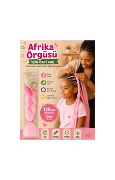 Premium Afrika Örgüsü Saçı 120 Cm 100 Gr - Ombre Pembe Premium Afrika Örgüsü Saçı 120 Cm 100 Gr - Ombre Pembe