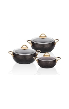 Taç Luna Granit 3 Lü Güveç Set Siyah TAC.073 Siyah Taç Luna Granit 3 Lü Güveç Set Siyah TAC.073 Siyah