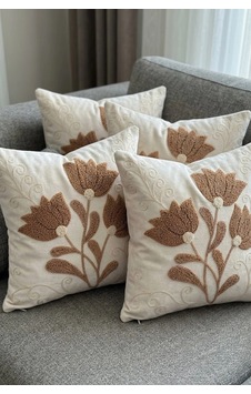 4lü Kırlent Kılıfı, Dijital Baskılı Çift Taraflı Kırlent Kılıfı 45x45cm Çok Renkli