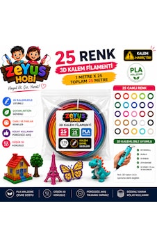 Zeyus Filament 25 Renk 1 Metre 3d Kalem Filamenti Zeyus Filament 25 Renk 1 Metre 3d Kalem Filamenti