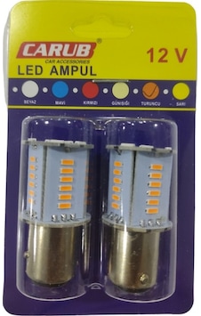 Carub 12V 1016 Çift Duy Çakar & Kayar Modlu Led Ampul 30 SMD Ledli Park Fren Ampulü 2'li Set Turuncu Carub 12V 1016 Çift Duy Çakar & Kayar Modlu Led Ampul 30 SMD Ledli Park Fren Ampulü 2'li Set Turuncu