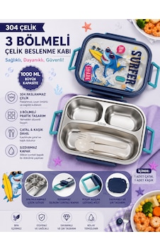 Muzeko Hello Enjoy Balık Desen 3 Bölmeli Paslanmaz Çelik Yemek Kabı Sızdırmaz Kapaklı Taşınabilir Diyet Beslenme Kabı 887 Lacivert 1000ml Koyu Mavi Muzeko Hello Enjoy Balık Desen 3 Bölmeli Paslanmaz Çelik Yemek Kabı Sızdırmaz Kapaklı Taşınabilir Diyet Beslenme Kabı 887 Lacivert 1000ml Koyu Mavi