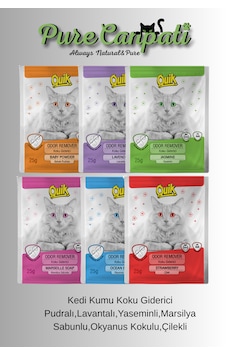 Quik Kedi Kumu Koku Giderici Toz 25 G Pudralı Lavantalı Yaseminli Marsilya Sabunlu Okyanus Çilek