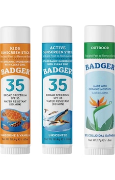 Badger Clear Zinc Mavi + Turuncu Çocuk Güneş Kremi Stick SPF35+ 2 x 18.4 G + Outdoor Cream Stick 17 G Badger Clear Zinc Mavi + Turuncu Çocuk Güneş Kremi Stick SPF35+ 2 x 18.4 G + Outdoor Cream Stick 17 G