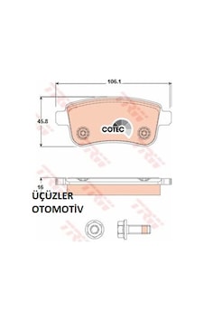 Arka Fren Balatası Megane 3 4 Fluence 440601416R 440603734R
