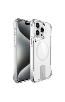 Apple iPhone Uyumlu 15 Pro Kılıf M-safe Şarj Özellikli Zore T-max Standlı Kapak Renksiz Apple iPhone Uyumlu 15 Pro Kılıf M-safe Şarj Özellikli Zore T-max Standlı Kapak Renksiz