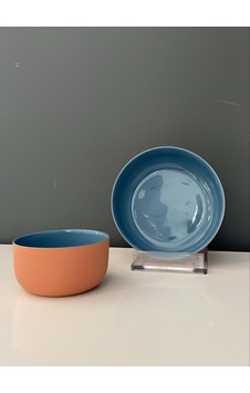 Tantitoni Terracotta Mavi Porselen 2 Li Kase Seti Tantitoni Terracotta Mavi Porselen 2 Li Kase Seti