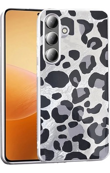 Galaxy Uyumlu S25 Plus Kılıf Desenli Zore Mep Kapak Gri Leopar Galaxy Uyumlu S25 Plus Kılıf Desenli Zore Mep Kapak Gri Leopar