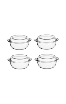 Yuvarlak Borcam Tencere - 4 Lü Borcam Saklama Kabı No Color Yuvarlak Borcam Tencere - 4 Lü Borcam Saklama Kabı No Color