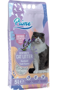 Prime Lavanta Kokulu İnce Topaklaşan Bentonit Kedi Kumu 5 L Prime Lavanta Kokulu İnce Topaklaşan Bentonit Kedi Kumu 5 L