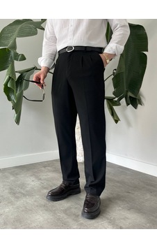Veraura Lifestyle Erkek Beli Lastikli Pileli Rahat Kesim Kumaş Pantolon siyah Veraura Lifestyle Erkek Beli Lastikli Pileli Rahat Kesim Kumaş Pantolon siyah