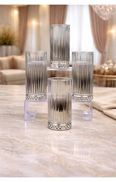 Rova Tr Elysia Serisi 4 Lü 280 Ml Titanyum Kaplama Lüks Cam Su Bardağı Çeyiz & Hediye Seti Gümüş Rova Tr Elysia Serisi 4 Lü 280 Ml Titanyum Kaplama Lüks Cam Su Bardağı Çeyiz & Hediye Seti Gümüş