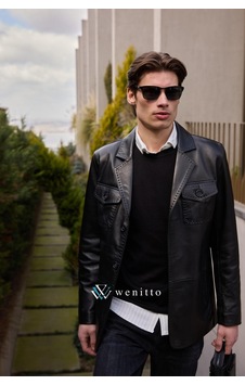 Wenitto Deri Mont Blazer Ceket Siyah