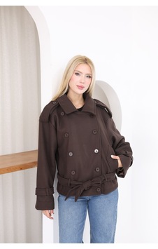 Moda Banuş Kadın Kuşaklı Kruvaze Kaşe Trenç Ceket 2976 Kahverengi Moda Banuş Kadın Kuşaklı Kruvaze Kaşe Trenç Ceket 2976 Kahverengi