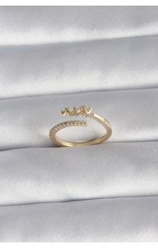 Pirinç Gold Renk Zirkon Taş Detay Kalp Model Kadın Yüzük Altın Altın Pirinç Gold Renk Zirkon Taş Detay Kalp Model Kadın Yüzük Altın Altın