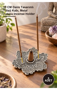 5 Adet Metal Yuvarlak Tütsülük 10 Cm Daire Tasarımlı Tütsü Kabı, Metal Tutucu Incense Holder 1 5 Adet Metal Yuvarlak Tütsülük 10 Cm Daire Tasarımlı Tütsü Kabı, Metal Tutucu Incense Holder 1