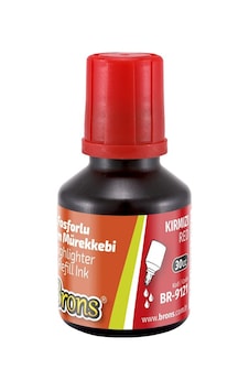 Fosforlu Kalem Mürekkebi Kırmızı 30 ml 1 Adet Brons İşaret Kalemi Mürekkebi 1 Adet Fosforlu Kalem Mürekkebi Kırmızı 30 ml 1 Adet Brons İşaret Kalemi Mürekkebi 1 Adet