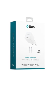 Ttec Smartcharger Gan 20w Pd Usb-c Hızlı Şarj Aleti + Usb-c Kablo Ttec Smartcharger Gan 20w Pd Usb-c Hızlı Şarj Aleti + Usb-c Kablo