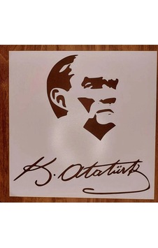 Lavanta Tasarım Ahşap M.k. Atatürk Portle Beyaz