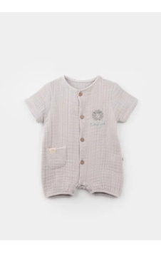 Bibaby Şort Tulum Lamb Friends Gri Bibaby Şort Tulum Lamb Friends Gri