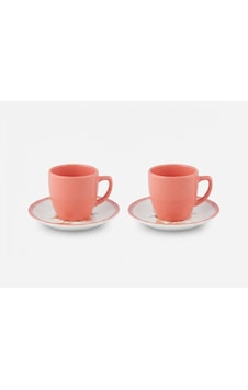 Pastel Pembe Porselen Kahve Sunum Takımı 2 Kişilik Pastel Pembe Porselen Kahve Sunum Takımı 2 Kişilik