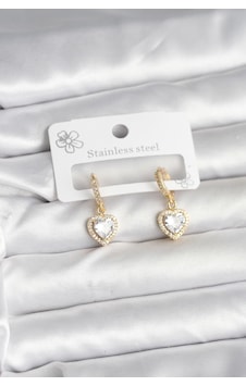 Clariss Pirinç Gold Renk Zirkon Taşlı Kalp Model Kadın Küpe Çok Renkli 87019135 Clariss Pirinç Gold Renk Zirkon Taşlı Kalp Model Kadın Küpe Çok Renkli 87019135