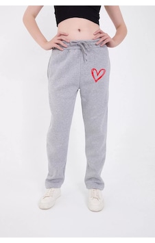 Oversize Boru Paça Baskılı Eşofman Pantolon - Gri 001 Oversize Boru Paça Baskılı Eşofman Pantolon - Gri 001