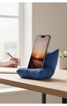 Yastık Figürlü Özel Tasarım Telefon Standı Mavi Yastık Figürlü Özel Tasarım Telefon Standı Mavi