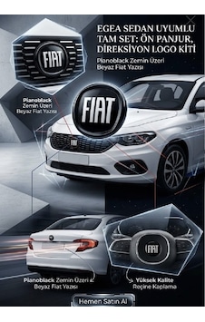 Fiat Egea Logo Seti Logo Direksiyon Panjur Bagaj Arma Diğer Araç Modellerine Uymaz Damla Etiket