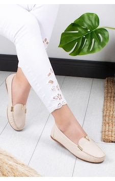 Khayt Flora Casual Günlük Kadın Babet Ayakkabı Bej