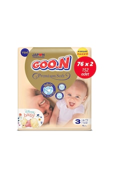 Goon Bebek Bezi Premium Soft 3 Beden 76x2 152 Adet 2'li