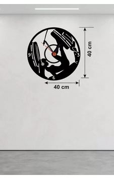 Fitness Ve Spor Temalı Ahşap Duvar Saati - 40x40 Cm Leg Press Tasarım Diğer