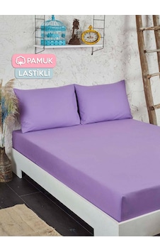 Çift Kişilik Ranforce Kumaş Lastikli Fitted Çarşaf Takımı Lila Çift Kişilik Ranforce Kumaş Lastikli Fitted Çarşaf Takımı Lila