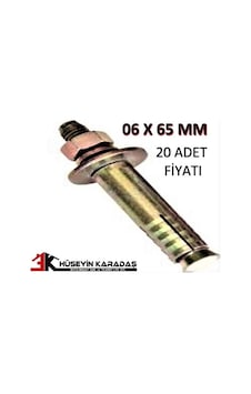 Meridyen Borulu Çelik Dubel 06X65 Mm 20 Adet