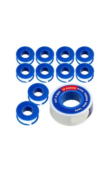 Giant Tesisatçılar İçin I35-10 Ptfe İplik Sızdırmazlık Bandı, Beyaz 3/4 İnç X 520 İnç 10 Rulolu Paket , 10 Adet Açık Gri