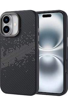 Apple Uyumlu iPhone 16 Kılıf M-safe Şarj Özellikli Karbon Fiber Tasarımlı Zore Vave Kapak Gri Apple Uyumlu iPhone 16 Kılıf M-safe Şarj Özellikli Karbon Fiber Tasarımlı Zore Vave Kapak Gri