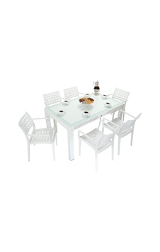 Mandella Wood 90x150 Cafe Koltuk Camlı Masa Takımı Beyaz Diğer Mandella Wood 90x150 Cafe Koltuk Camlı Masa Takımı Beyaz Diğer