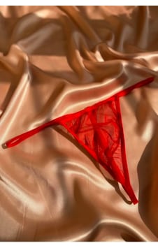 Ang Butik Kadın Kırmızı Tül Detaylı Tanga Külot Ang Butik Kadın Kırmızı Tül Detaylı Tanga Külot