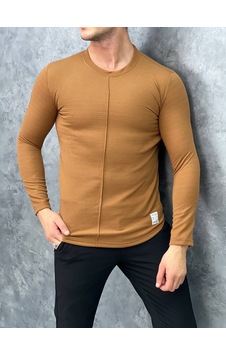 Modefendi Ön Detayı Çizgi Detaylı Pamuklu Sweatshırt Kahverengi Modefendi Ön Detayı Çizgi Detaylı Pamuklu Sweatshırt Kahverengi