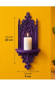 Gotik Katedral Duvar Şamdanlığı Dekoratif Mumluk Duvara Monte Gotik Duvar Dekoru 20x9 Cm Mor Gotik Katedral Duvar Şamdanlığı Dekoratif Mumluk Duvara Monte Gotik Duvar Dekoru 20x9 Cm Mor
