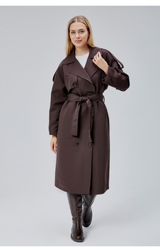 Acı Kahve Oversize Astarlı Uzun Trençkot Kahverengi Acı Kahve Oversize Astarlı Uzun Trençkot Kahverengi