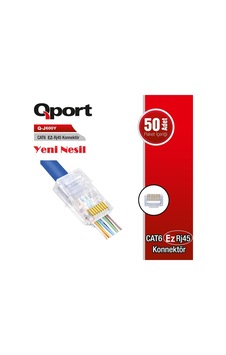 Q-j600y Cat6 50 Lik Paket Ezrj45 Yeni Nesil Konnektör Q-j600y Cat6 50 Lik Paket Ezrj45 Yeni Nesil Konnektör