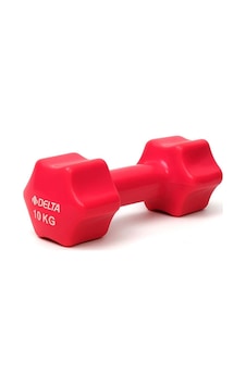 Delta 10 Kg X 1 Adet Deluxe Pvc Kaplama Kırmızı Demir Dambıl