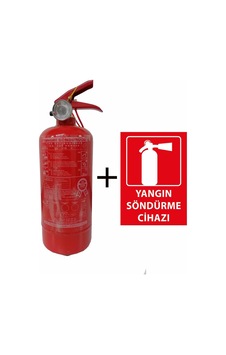 1kg Valentino Yangın Tüpü Ve Yangın Tüpü Levhası 2li Set