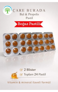 Çareburada Bal & Propolis Boğaz Pastili 24 Adet Çareburada Bal & Propolis Boğaz Pastili 24 Adet