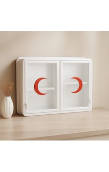 Çelik Aynalı Ecza Dolabı 2 Kapaklı Cam Renkli Çelik Aynalı Ecza Dolabı 2 Kapaklı Cam Renkli