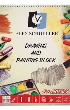 Alex Schoeller Çizim ve Resim Bloğu Spiralli 35 x 50 220 G