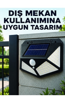 Bahçe Balkon Garaj Ve Girişler İçin Güneş Enerjili Hareket Sensörlü Led Duvar Lambası Çokrenkli